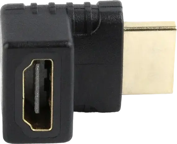 Видеоадаптер Cablexpert A-HDMI270-FML HDMI Male - HDMI Female, Г-образный разъем с углом 270 градусов, Позолоченные контакты, Черный