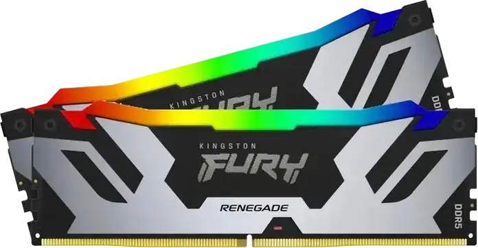 Memorie RAM Kingston FURY Renegade RGB DDR5 32GB (2x16GB) 6400MHz CL32 PC5-51200 KF564C32RSAK2-32 pentru PC, cu Intel XMP 3.0 si RGB LED