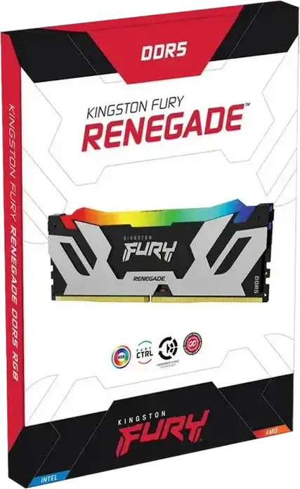Memorie RAM Kingston FURY Renegade RGB DDR5 32GB (2x16GB) 6400MHz CL32 PC5-51200 KF564C32RSAK2-32 pentru PC, cu Intel XMP 3.0 si RGB LED