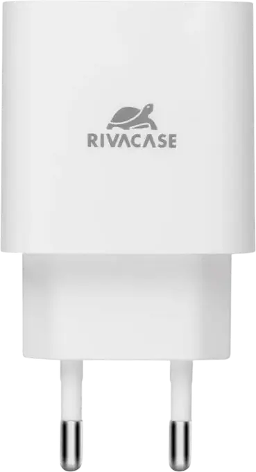 Incarcator de perete Rivacase PS4101 20W USB-C, Fast Charging PD 3.0 si QC 3.0, Priza EU, Alb, Include Cablu USB-C la USB-C 1m