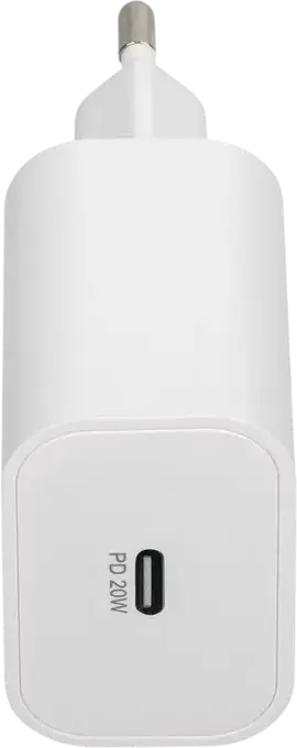 Incarcator de perete Rivacase PS4101 20W USB-C, Fast Charging PD 3.0 si QC 3.0, Priza EU, Alb, Include Cablu USB-C la USB-C 1m