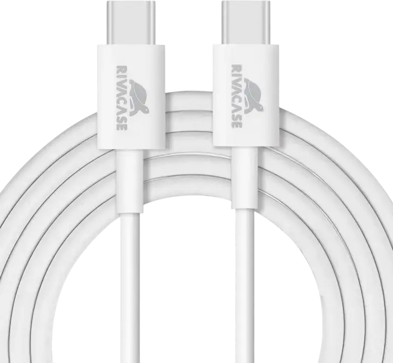 Incarcator de perete Rivacase PS4101 20W USB-C, Fast Charging PD 3.0 si QC 3.0, Priza EU, Alb, Include Cablu USB-C la USB-C 1m