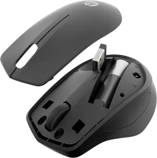 Mouse Wireless Silentios HP 280, Receptor USB 2.4 GHz RF, Senzor Optic 1200 dpi, 3 Butoane, pentru Dreptaci, Negru, Baterie pana la 18 Luni