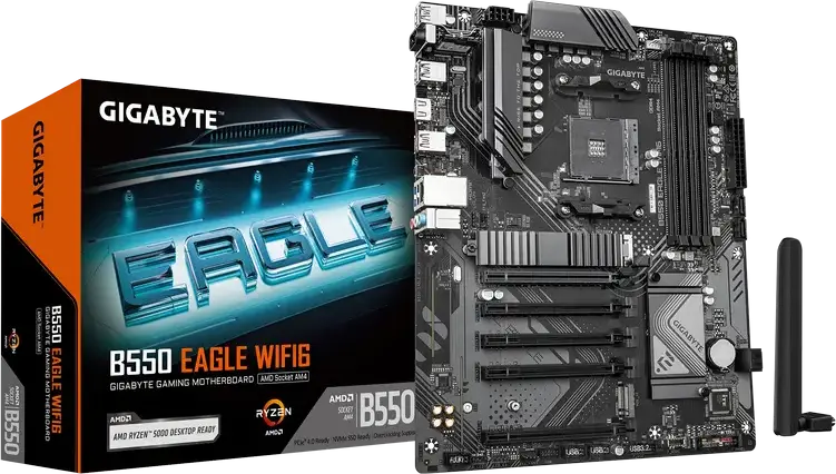 Placa de baza Gigabyte B550 EAGLE WIFI6 AM4 AMD B550 ATX, memorie DDR4 128GB, PCIe Gen4, Wi-Fi 6, Bluetooth 5.3, HDMI 2.1