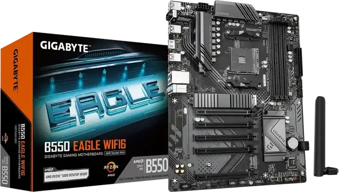 Placa de baza Gigabyte B550 EAGLE WIFI6 AM4 AMD B550 ATX, memorie DDR4 128GB, PCIe Gen4, Wi-Fi 6, Bluetooth 5.3, HDMI 2.1