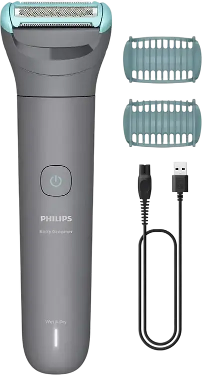 Триммер для тела Philips BG3480/15 Series 3000, система Triple Protect, водонепроницаемый Wet & Dry, Li-ion аккумулятор, 80 мин работы, насадки 2мм и 3мм