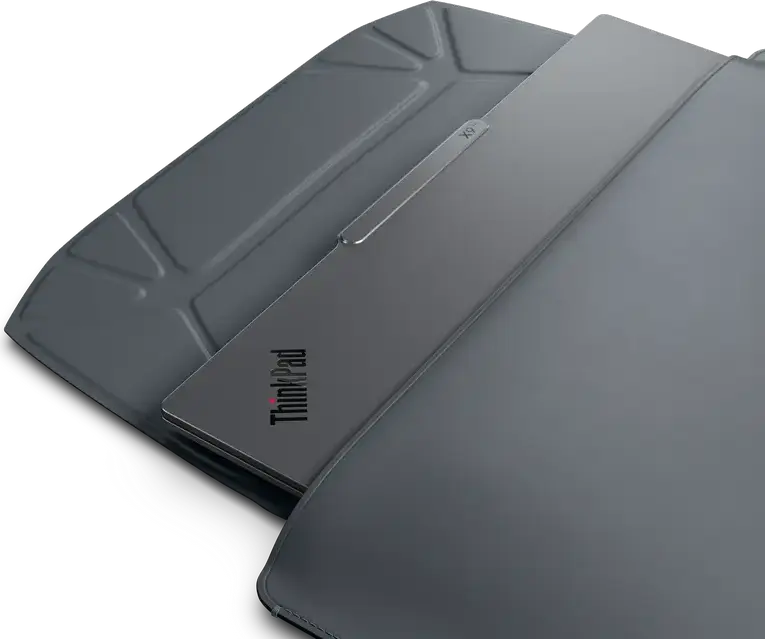 Lenovo Origami X9 Sleeve 4X41R83942 for 15" Laptops, Polyurethane & Recycled RPET, Origami-fold Retractable Stand, Hidden Magnets, Thunder Grey