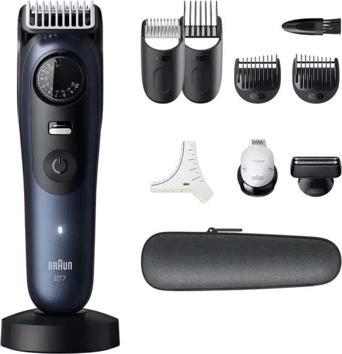 Braun Series 7 BT7540 Beard Trimmer, Lifetime Ultra Sharp ProBlade, 40 Length Settings 0.5-20mm, AutoSense Technology, Li-Ion Battery, 10 Barbering Tools
