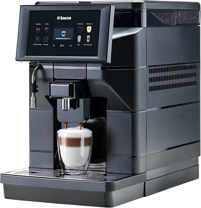 Saeco Aurora M1 Automatic Bean-to-Cup Coffee Machine, 1900W, 15 Bar, 2.5L Tank, 600g Bean Hopper, One-Touch Cappuccino, Matt Black Metal Casing