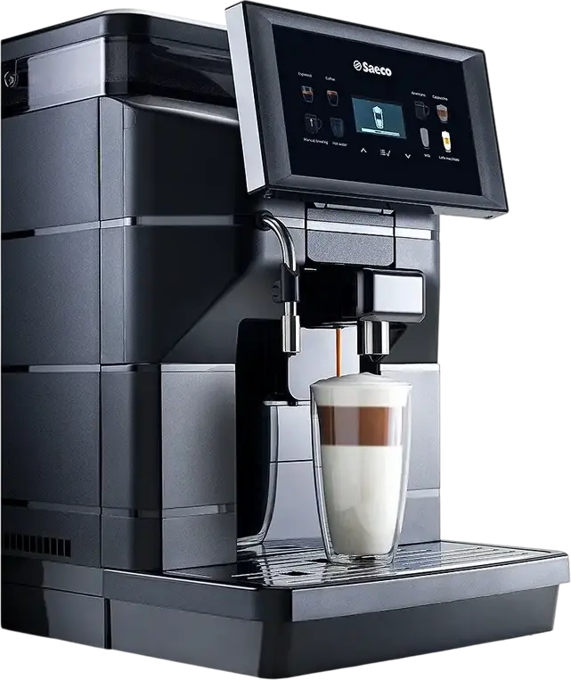 Saeco Aurora M1 Automatic Bean-to-Cup Coffee Machine, 1900W, 15 Bar, 2.5L Tank, 600g Bean Hopper, One-Touch Cappuccino, Matt Black Metal Casing