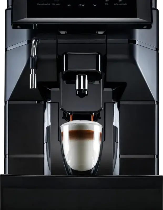 Saeco Aurora M1 Automatic Bean-to-Cup Coffee Machine, 1900W, 15 Bar, 2.5L Tank, 600g Bean Hopper, One-Touch Cappuccino, Matt Black Metal Casing