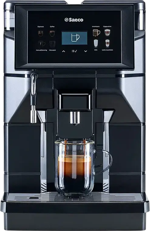 Saeco Aurora M1 Automatic Bean-to-Cup Coffee Machine, 1900W, 15 Bar, 2.5L Tank, 600g Bean Hopper, One-Touch Cappuccino, Matt Black Metal Casing