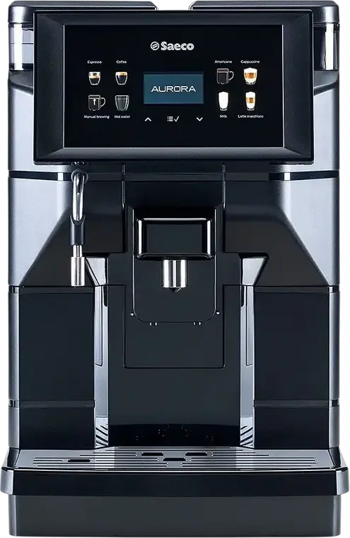 Saeco Aurora M1 Automatic Bean-to-Cup Coffee Machine, 1900W, 15 Bar, 2.5L Tank, 600g Bean Hopper, One-Touch Cappuccino, Matt Black Metal Casing