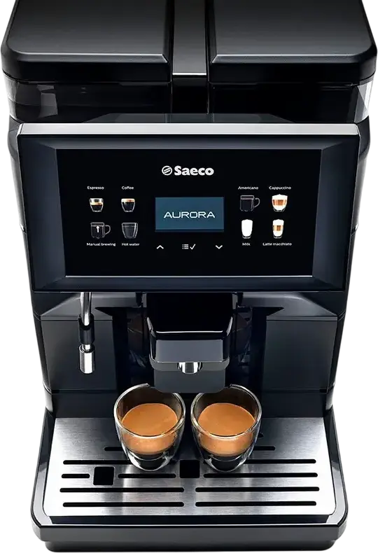 Saeco Aurora M1 Automatic Bean-to-Cup Coffee Machine, 1900W, 15 Bar, 2.5L Tank, 600g Bean Hopper, One-Touch Cappuccino, Matt Black Metal Casing