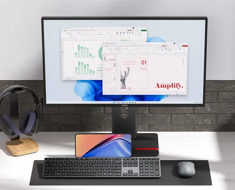 Комплект беспроводной клавиатуры и мыши Lenovo 700 Modern Wireless Combo GX31S04960, Bluetooth 5.3 и 2.4 ГГц, для 3 устройств, бесшумные клавиши, мышь 4000 DPI