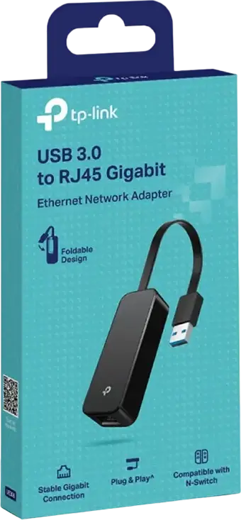 Adaptor TP-Link UE306 USB 3.0 la Gigabit Ethernet, Placa de Retea RJ45 1000 Mbps, Chip AX88179, Design Pliabil Portabil pentru Nintendo Switch, Windows, Linux