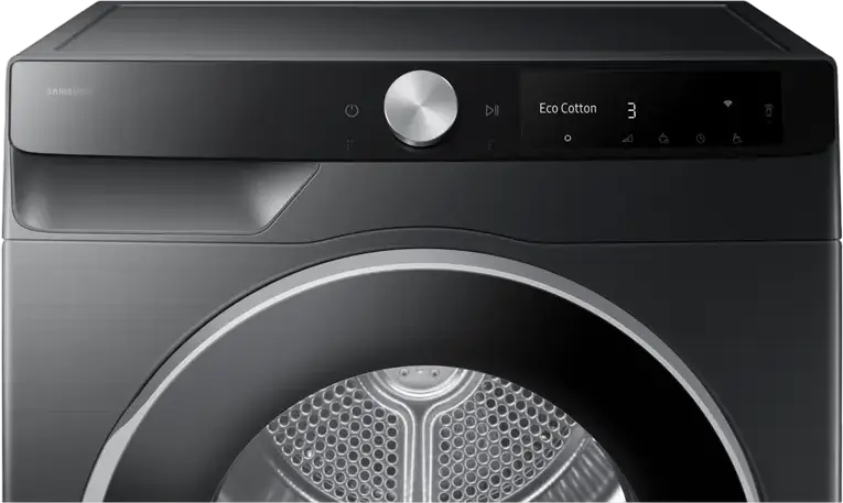 Samsung DV90DG6845LBU4 Heat Pump Dryer, 9kg Capacity, Energy Class A, AI Dry+, SmartThings WiFi, Hygiene Care, Black, Free-standing