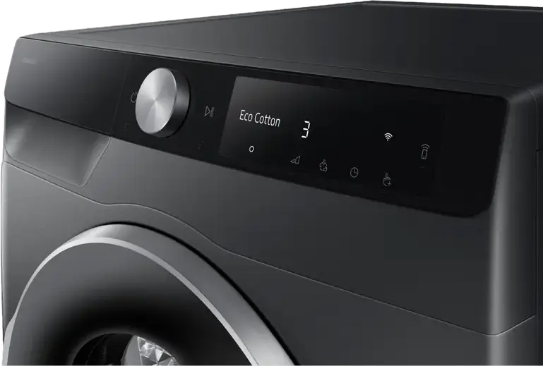 Samsung DV90DG6845LBU4 Heat Pump Dryer, 9kg Capacity, Energy Class A, AI Dry+, SmartThings WiFi, Hygiene Care, Black, Free-standing