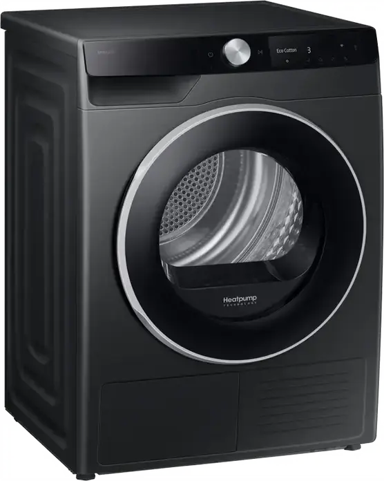 Samsung DV90DG6845LBU4 Heat Pump Dryer, 9kg Capacity, Energy Class A, AI Dry+, SmartThings WiFi, Hygiene Care, Black, Free-standing