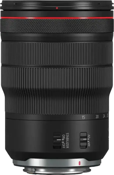 Obiectiv zoom wide Canon RF 15-35mm f/2.8L IS USM pentru Full-Frame, Autofocus Nano USM, Stabilizare Imagine, Rezistenta la intemperii, Filtru 82mm
