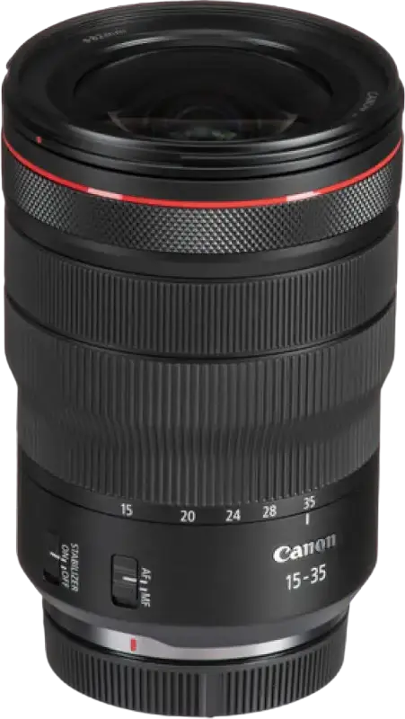 Obiectiv zoom wide Canon RF 15-35mm f/2.8L IS USM pentru Full-Frame, Autofocus Nano USM, Stabilizare Imagine, Rezistenta la intemperii, Filtru 82mm