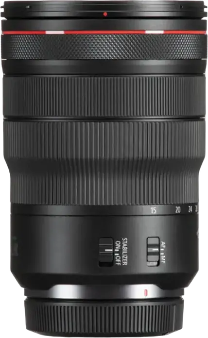 Obiectiv zoom wide Canon RF 15-35mm f/2.8L IS USM pentru Full-Frame, Autofocus Nano USM, Stabilizare Imagine, Rezistenta la intemperii, Filtru 82mm