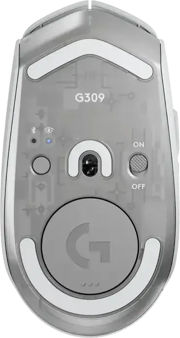 Logitech G309 LIGHTSPEED Wireless Gaming Mouse, White, HERO 25K Sensor 25,600 DPI, LIGHTFORCE Hybrid Switches, Bluetooth, PowerPlay Compatible, 86g