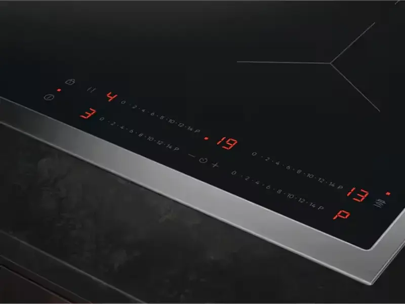 AEG TO64IA0FXB 5000 Fast & Powerful Built-in Induction Hob, 4 Zones Vitroceramic Black Glass with Inox Frame, PowerBoost, Hob2Hood, 7.2kW, 576x516mm