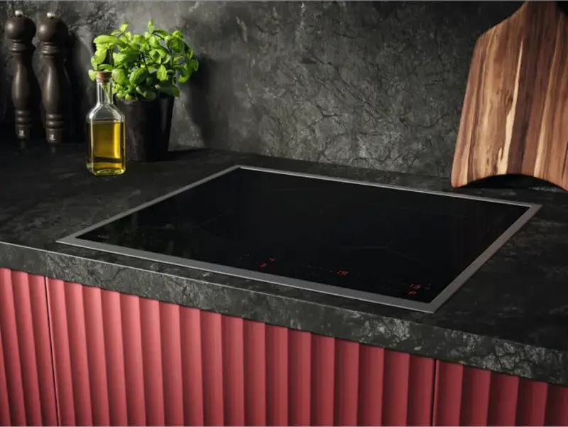 AEG TO64IA0FXB 5000 Fast & Powerful Built-in Induction Hob, 4 Zones Vitroceramic Black Glass with Inox Frame, PowerBoost, Hob2Hood, 7.2kW, 576x516mm