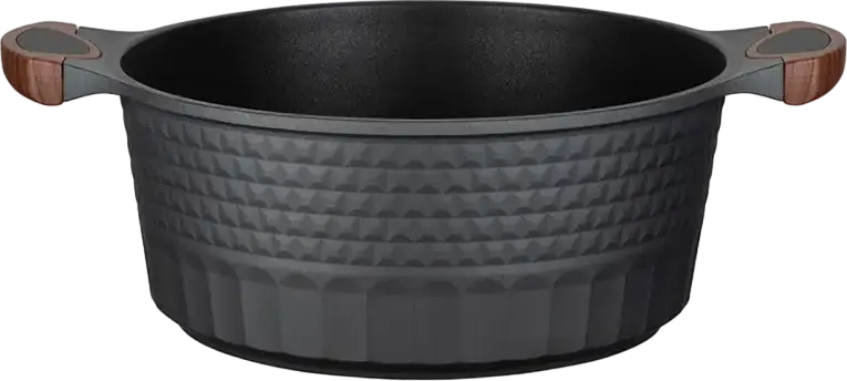 RESTO 93505 Capella Aluminum Casserole Pot with Glass Lid, 28 cm, 6.6L, 4-Layer Pfluon Non-Stick Coating, Induction Compatible, Black