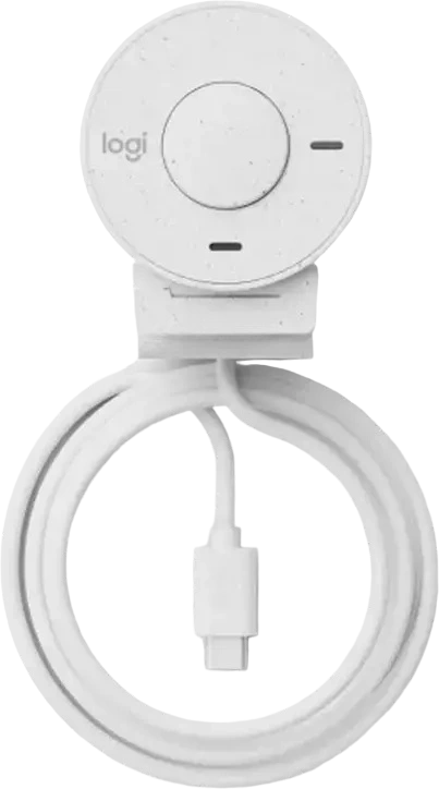 Logitech BRIO 300 Webcam 1080p Full HD, 2MP, Fixed Focus, Integrated Privacy Shutter, Noise Reducing Mic, USB-C, White, Windows, macOS, Chrome OS