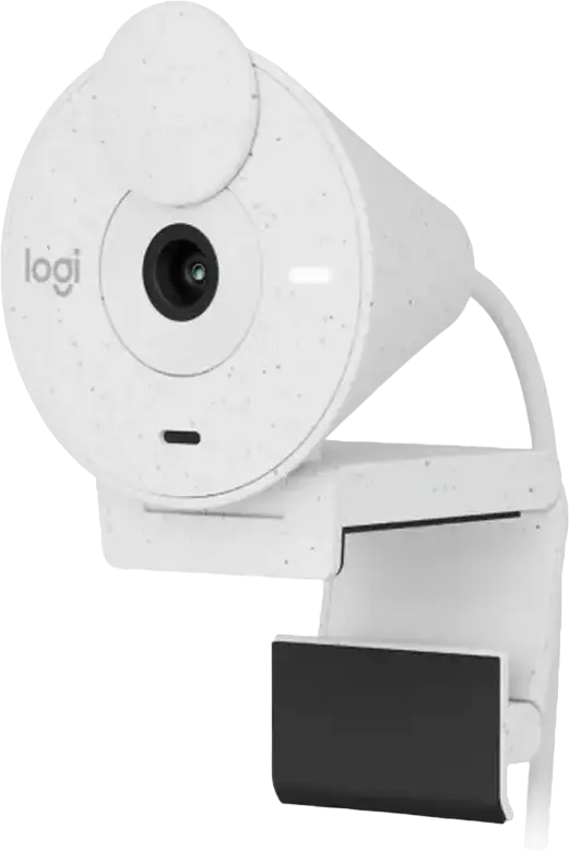 Logitech BRIO 300 Webcam 1080p Full HD, 2MP, Fixed Focus, Integrated Privacy Shutter, Noise Reducing Mic, USB-C, White, Windows, macOS, Chrome OS
