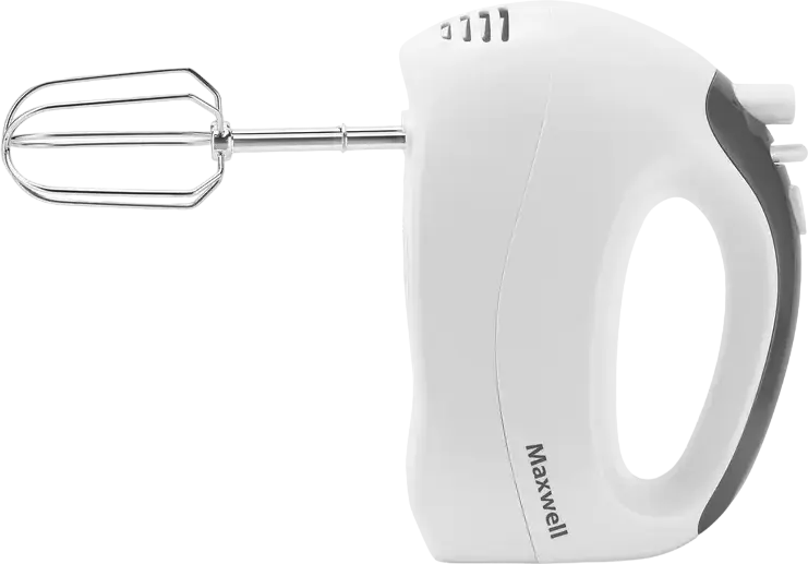 Maxwell MW-1356 Manual Hand Mixer, 300W, 5 Speed Settings with Turbo Mode, Plastic Housing, White, includes 2 Beaters and 2 Dough Hooks