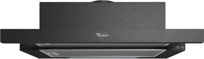 Whirlpool AKR 749/1 NB Built-in Telescopic Hood, Black, 372 m3/h Extraction, 3 Speed Levels, 2 Washable Aluminum Filters, 59.9 cm Width