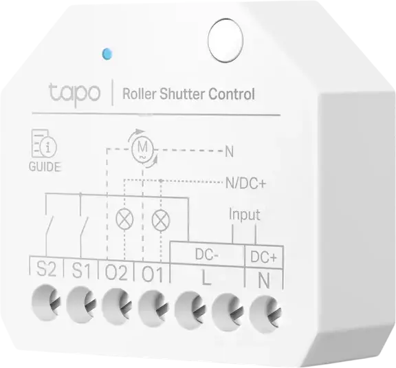 TP-Link Tapo S112 Smart Switch Module, Matter Certified, Dual Relay for Roller Shutters and Lights, Wi-Fi & Bluetooth, Energy Monitoring, White