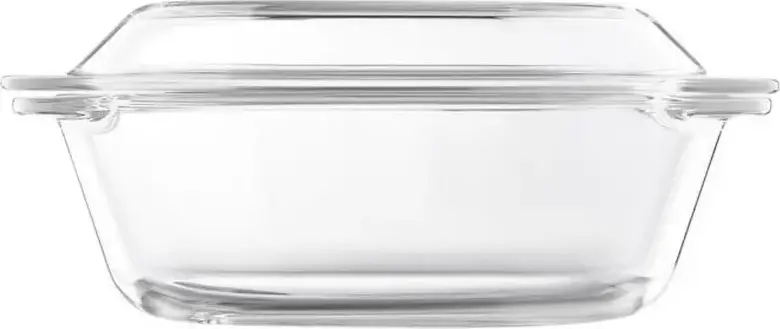 Ardesto AR2409BGB Black Mars Rectangular Borosilicate Glass Baking Dish with Lid, 3+1 Liters, 33x19x13 cm, Thermal Stability -40 to +400 °C, Oven and Dishwasher Safe