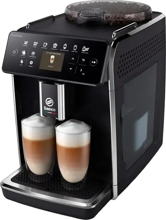 Saeco GranAroma SM6480/00 Aparat de Cafea Automat, 1500W, 15 Bar, Rezervor 1.8L, 14 Programe, Profiluri CoffeeMaestro, Carafa Lapte Externa, Negru