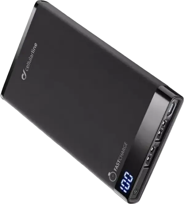 Acumulator extern Cellularline FreePower Slim 8000, 8000mAh, Negru