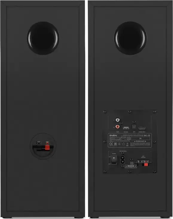 SVEN MC-25 2.0 Multimedia Speaker System, 150W RMS, Bluetooth, HDMI ARC, Optical, 2-Way MDF Wood Cabinet, 5.25" Woofers, Matte Black