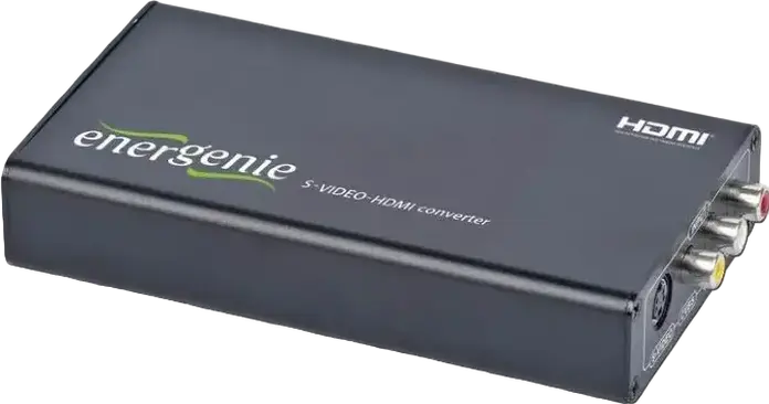 Energenie DSC-SVIDEO-HDMI Video Audio Converter S-Video Composite RCA to HDMI 1080p 60Hz with 3.5mm Audio Output Black
