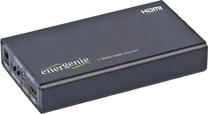 Convertor Video/Audio Energenie S-VIDEO to HDMI Converter, Negru