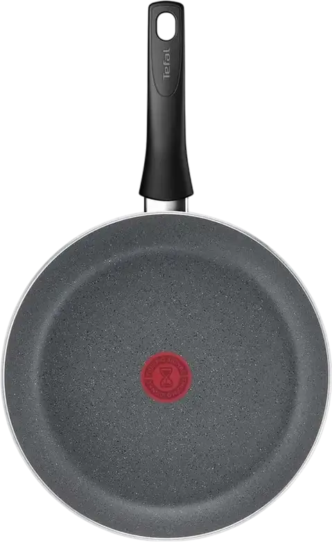 Tefal Hard Stone D4560632 Non-Stick Aluminium Frying Pan, 28 cm, Grey, Thermo-Signal Heating Indicator, Bakelite Handle, 2.5L