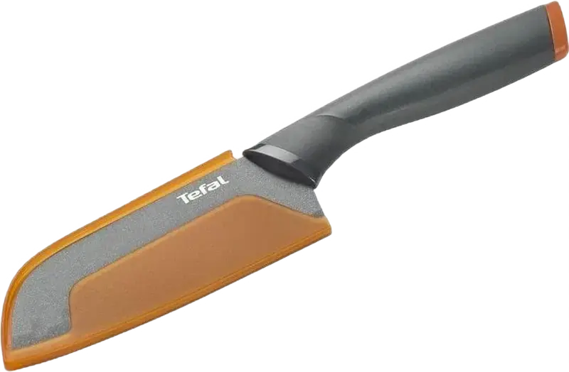 Tefal Fresh Kitchen K1220104 Santoku Knife, 12 cm Stainless Steel Blade with Titanium Non-Stick Coating, Ergonomic Soft Touch Handle, Grey