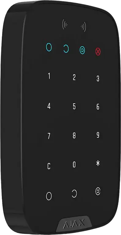 Ajax KeyPad Wireless Touch Keyboard for Security Systems, Jeweller Radio System, 1700m Range, Duress Code, Temperature Sensor, Black