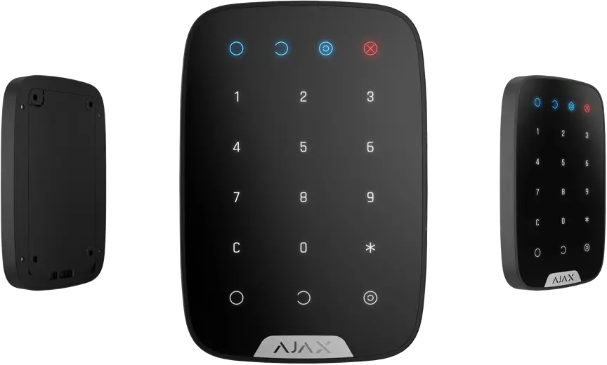 Ajax KeyPad Wireless Touch Keyboard for Security Systems, Jeweller Radio System, 1700m Range, Duress Code, Temperature Sensor, Black