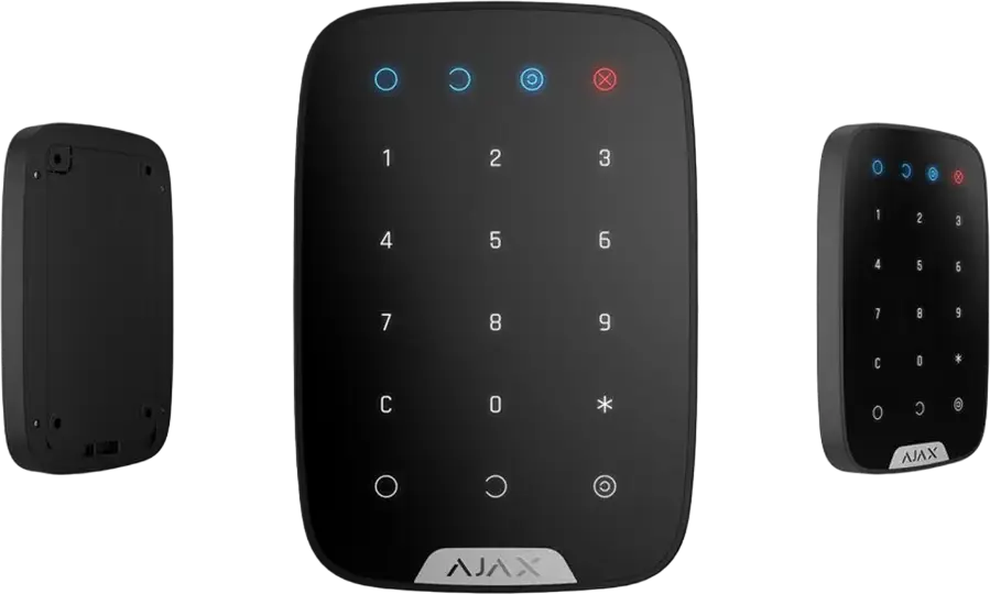Ajax KeyPad Wireless Touch Keyboard for Security Systems, Jeweller Radio System, 1700m Range, Duress Code, Temperature Sensor, Black