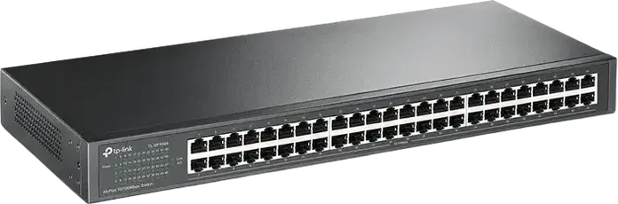 TP-Link TL-SF1048 Unmanaged Network Switch, 48-Port 10/100 Mbps Fast Ethernet, Rackmount 19-inch Steel Case, Green Ethernet Energy Efficient