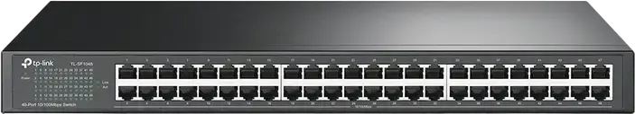 TP-Link TL-SF1048 Unmanaged Network Switch, 48-Port 10/100 Mbps Fast Ethernet, Rackmount 19-inch Steel Case, Green Ethernet Energy Efficient