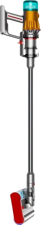 Aspirator Vertical fara Fir Dyson V12s Detect Slim Submarine, Aspirare Umeda si Uscata, Putere 140 AW, Filtrare HEPA, Ecran LCD, Argintiu/Yellow Nickel