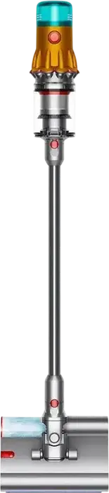 Aspirator Vertical fara Fir Dyson V12s Detect Slim Submarine, Aspirare Umeda si Uscata, Putere 140 AW, Filtrare HEPA, Ecran LCD, Argintiu/Yellow Nickel